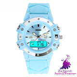 Double Display Electronic Multifunctional Student Watch for