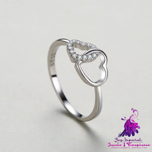 Sterling Silver Double Heart Ring