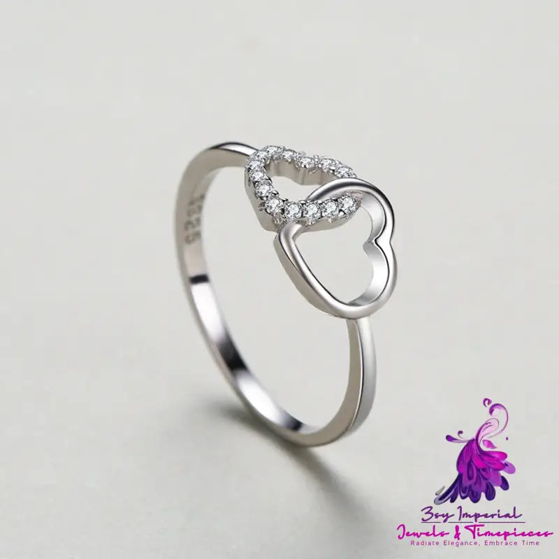 Sterling Silver Double Heart Ring