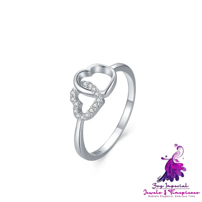 Sterling Silver Double Heart Ring