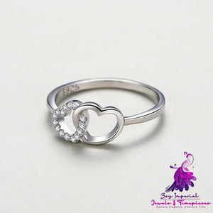 Sterling Silver Double Heart Ring