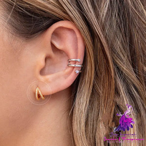 Double Layer Zircon Earrings