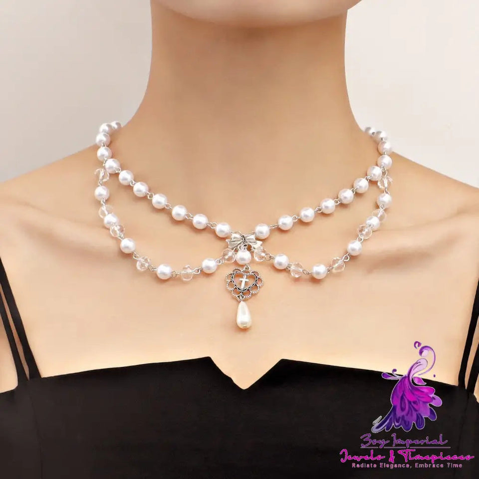 Double Layer Bright Pearl Necklace