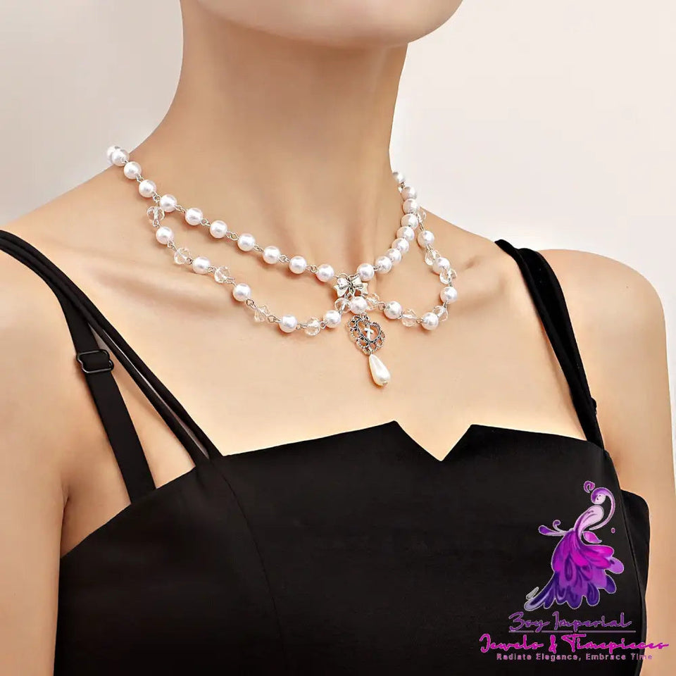 Double Layer Bright Pearl Necklace