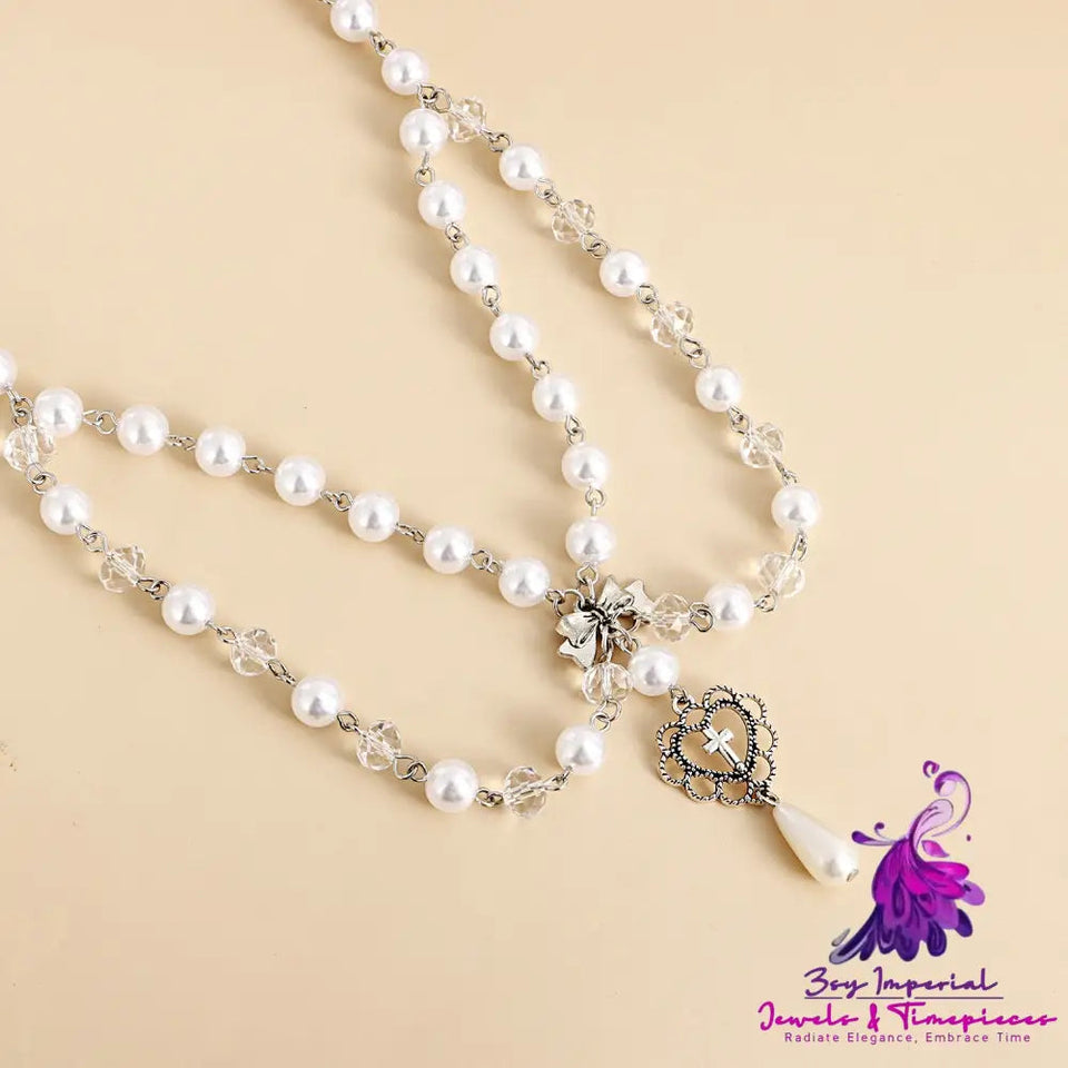 Double Layer Bright Pearl Necklace