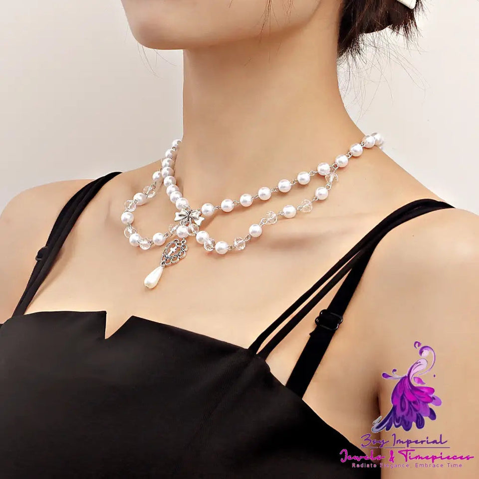 Double Layer Bright Pearl Necklace