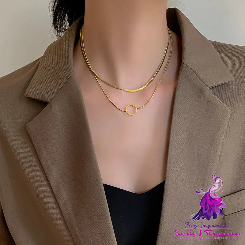 Double Layer Necklace with Feminine Temperament