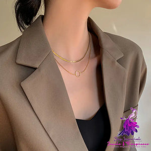 Double Layer Necklace with Feminine Temperament