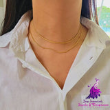 Double Layer Herringbone Chain Necklace