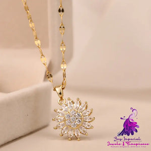 Rotatable Sunflower Necklace