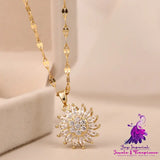 Rotatable Sunflower Necklace