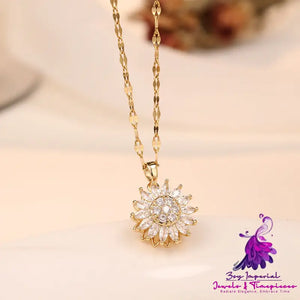 Rotatable Sunflower Necklace