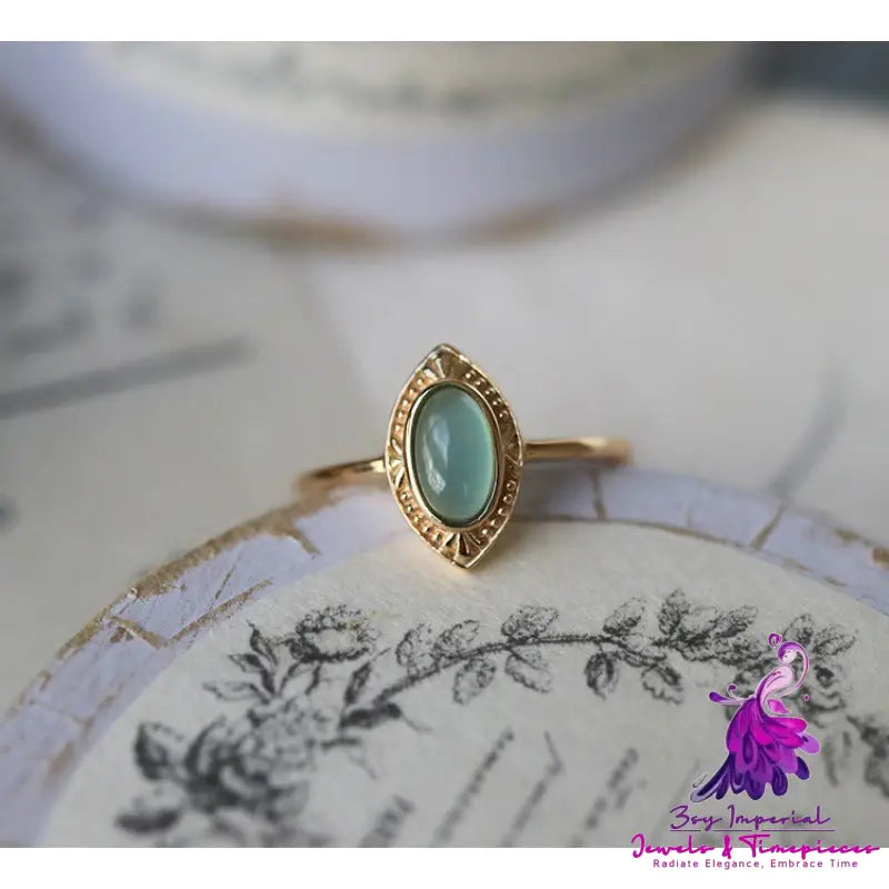 Double-layer Topaz Antique Ring