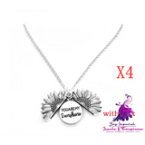 Double Lettering Sunflower Necklace