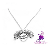 Double Lettering Sunflower Necklace