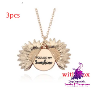 Double Lettering Sunflower Necklace