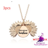 Double Lettering Sunflower Necklace