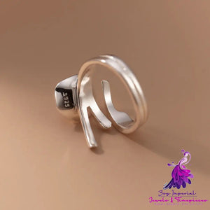 Literary Double Lines Pearl Ring Women