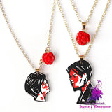 Revenge Rose Face Double Necklace