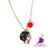 Revenge Rose Face Double Necklace