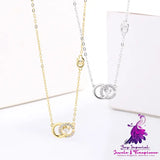 Sterling Silver Double C Necklace