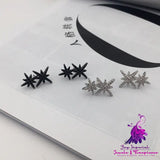 Double M Word Octagon Star Stud Earrings