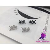 Double M Word Octagon Star Stud Earrings