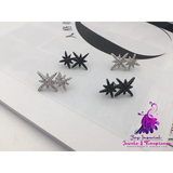 Double M Word Octagon Star Stud Earrings