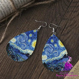 Double-sided Printing Starry Night Earrings On The Rhona