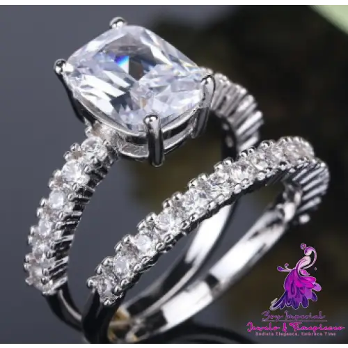 Double Stackable Wedding Rings Set