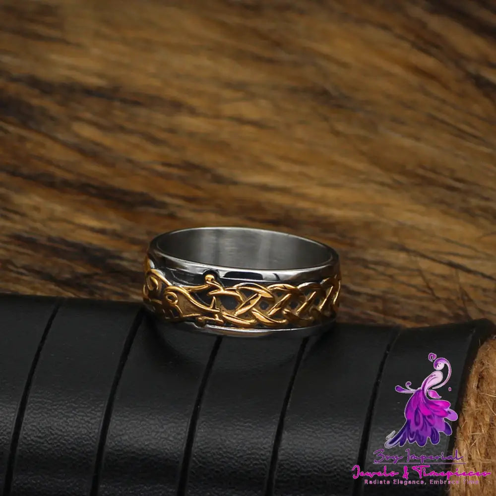 Viking Dragon Crow Ring