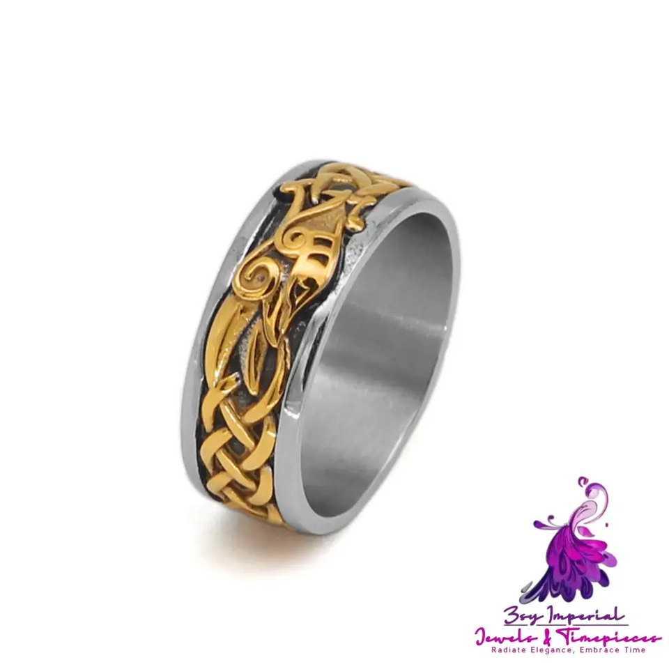 Viking Dragon Crow Ring