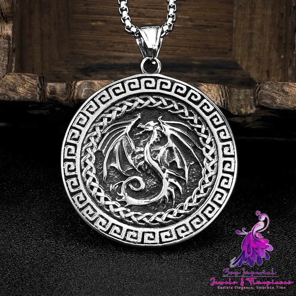 Vintage Viking Flying Dragon Necklace