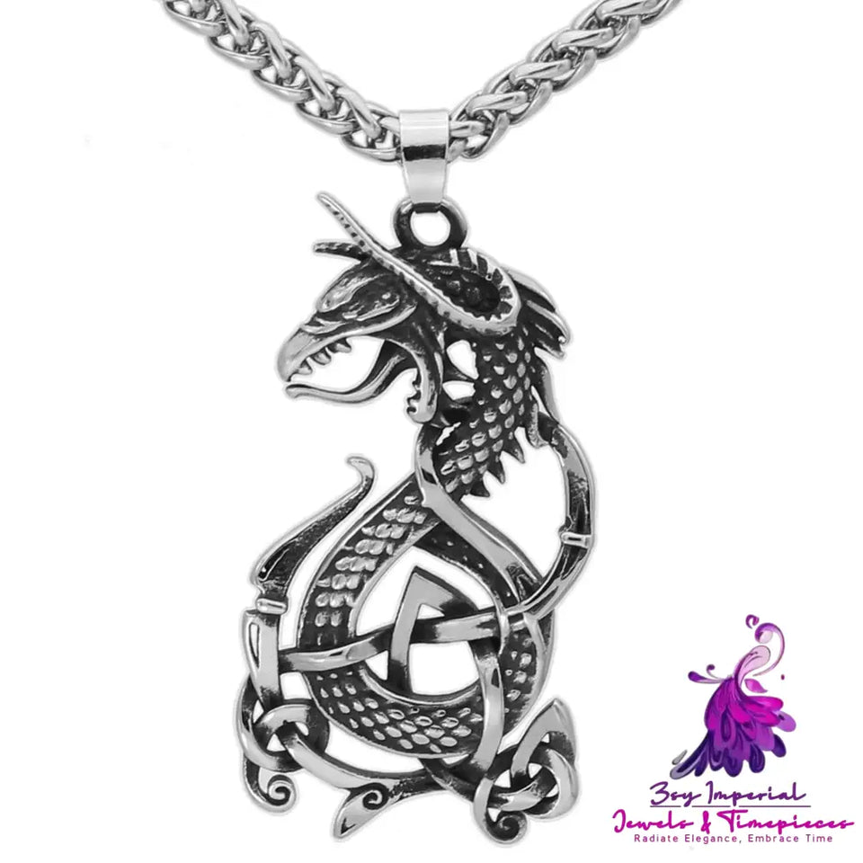 Vintage Dragon Titanium Steel Pendant