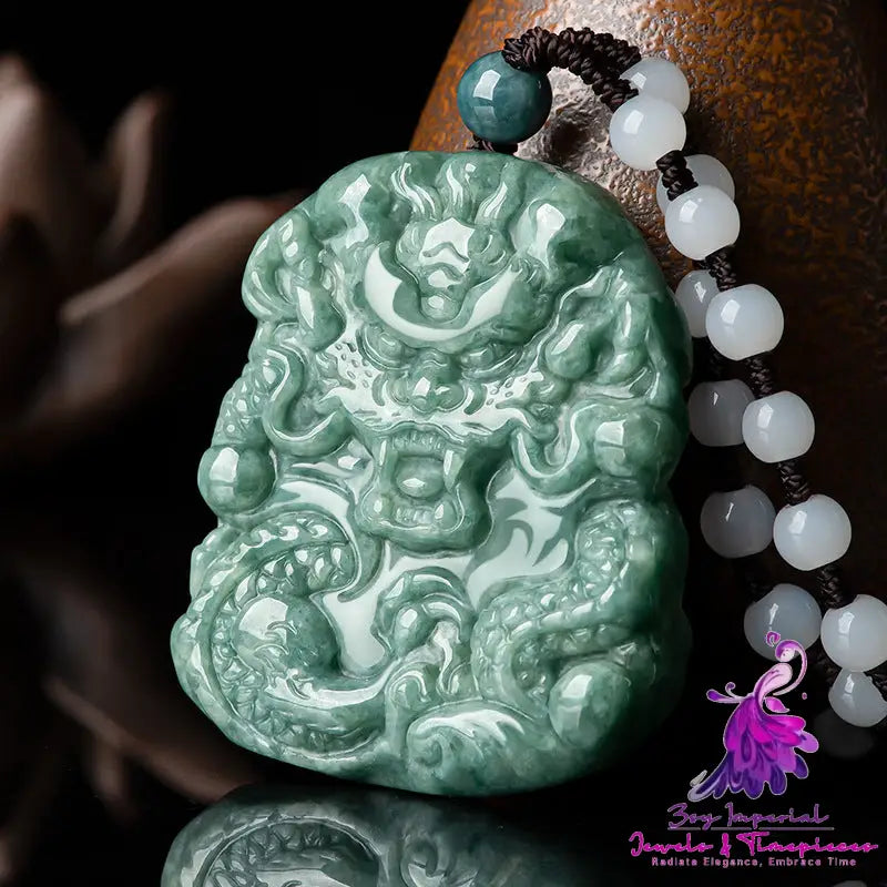 Emerald Dragon Pendant Necklace