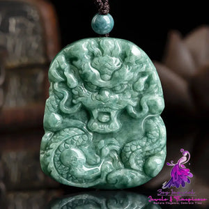 Emerald Dragon Pendant Necklace