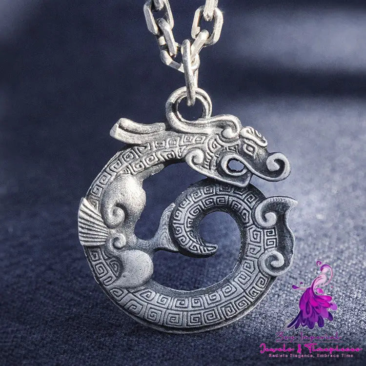 Vintage Silver Dragon Pendant