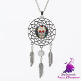 Sugar Skull Dreamcatcher Necklace