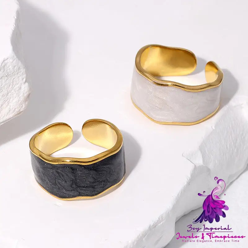 Stainless Steel Ring Non-fading Dripping Oil Opening Fashion