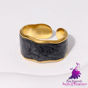 Stainless Steel Ring Non-fading Dripping Oil Opening Fashion