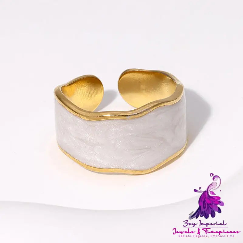 Stainless Steel Ring Non-fading Dripping Oil Opening Fashion