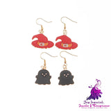 Drop Oil Hat Ghost Earrings