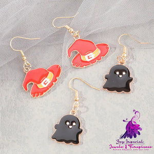 Drop Oil Hat Ghost Earrings