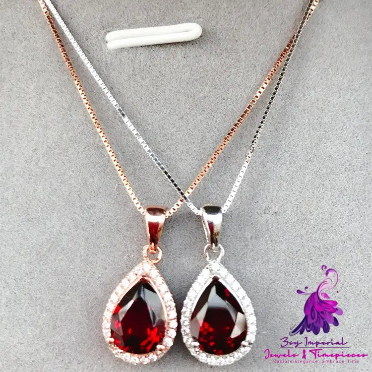 Mozambique Garnet Drop Pendant