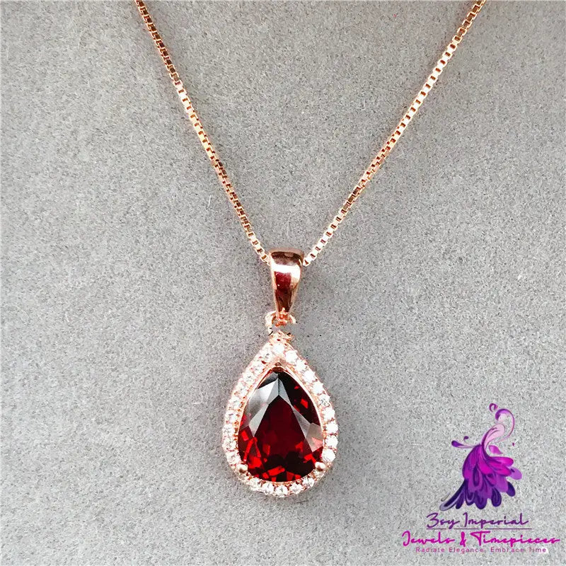 Mozambique Garnet Drop Pendant