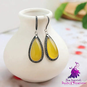 S925 Thai Silver Drop-shaped Eardrops