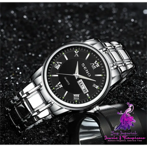 Luminous Dual Calendar Quartz Watch for Men