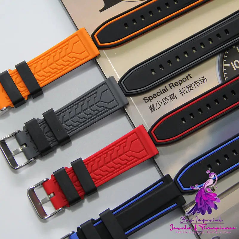 Dual Color Sweat Resistant Sports Watch Strap