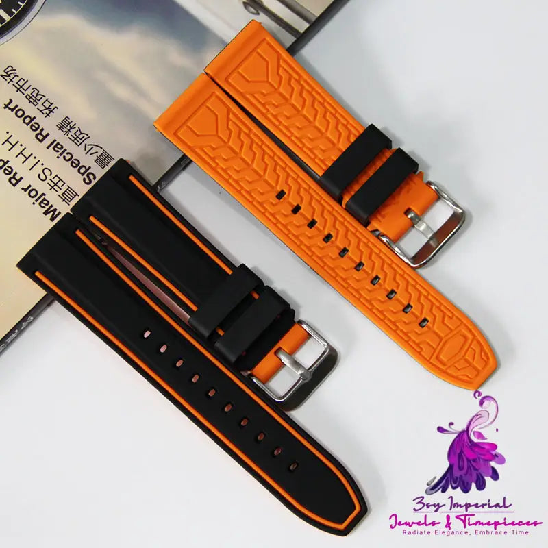 Dual Color Sweat Resistant Sports Watch Strap