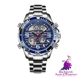 Dual Display Multifunctional Waterproof Men’s Watch